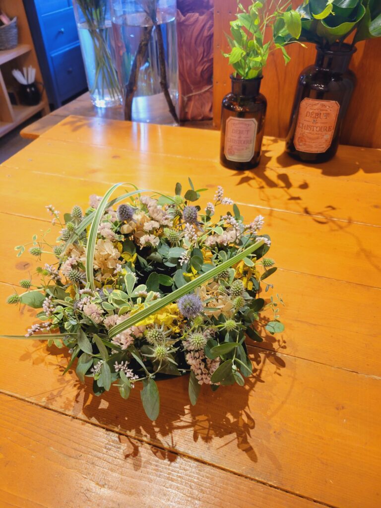 紫陽花のテーブルリース