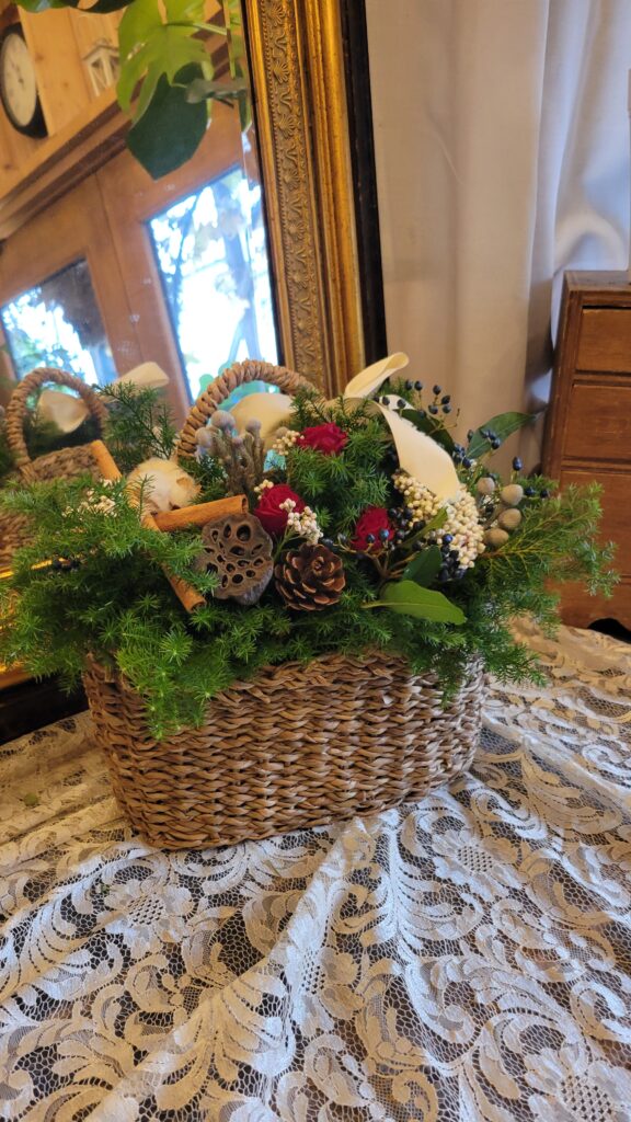 横浜　クリスマスバスケットアレンジ　単発