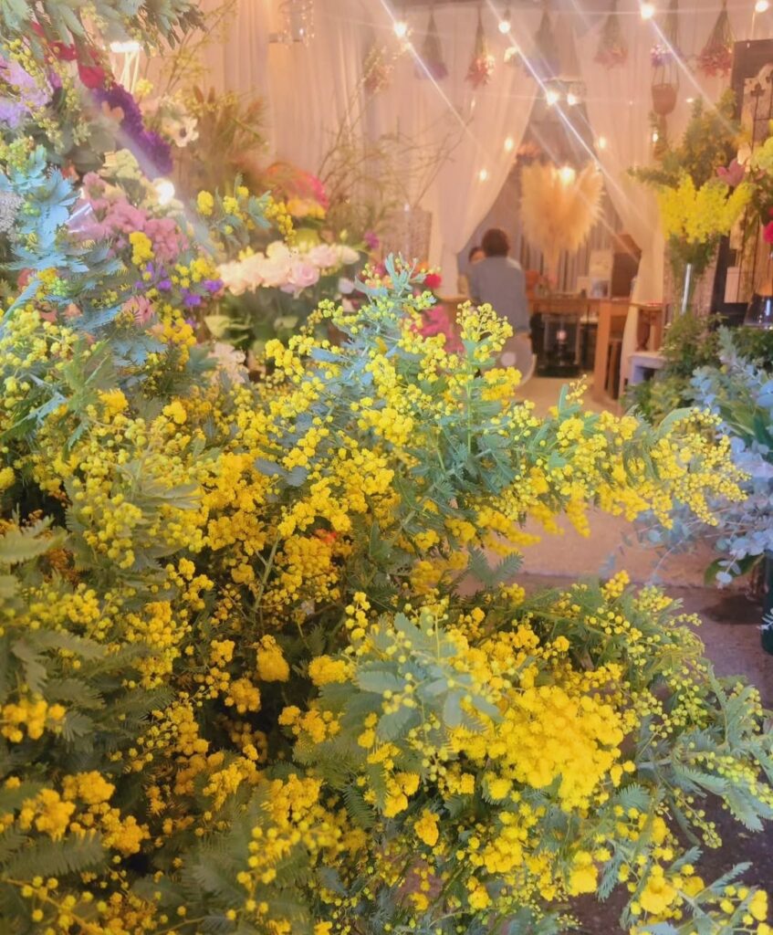 ミモザのスワッグレッスン横浜