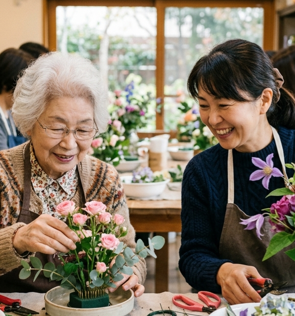 シニア親子で参加できるお花教室