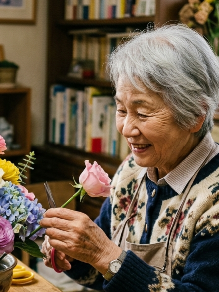 高齢の親と一緒に出かけられるお花ワークショップ