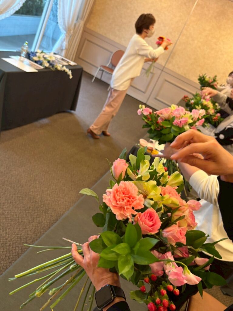 花束の組み方　花屋のスタッフ研修