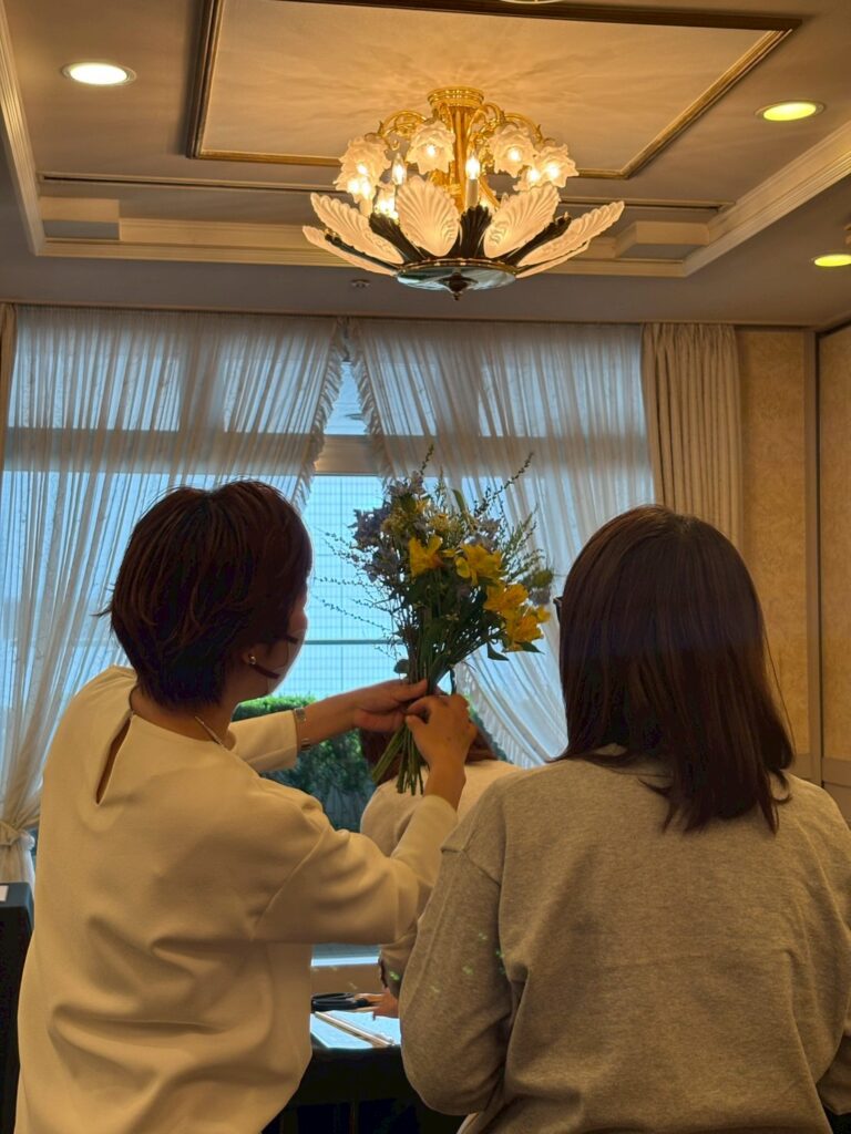 花束の作り方　花束を早く作る方法